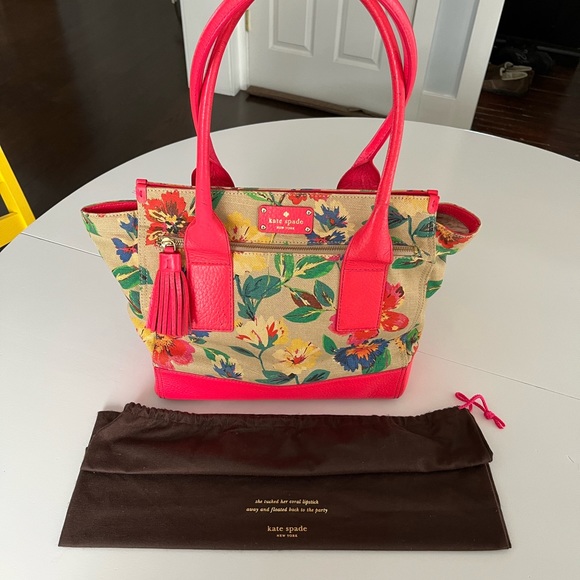🩷💚🧡 KATE SPADE | FLORAL TOTE | BEAUTIFUL! - Picture 4 of 16